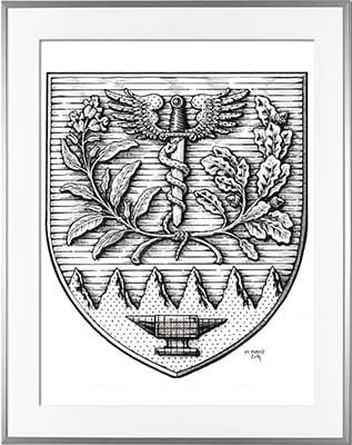 Blason LEFEBVRE MONNET Encre de Chine (c)HERALDIKER